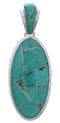Genuine Sterling Silver Southwestern Turquoise Jewelry Pendant PX30728